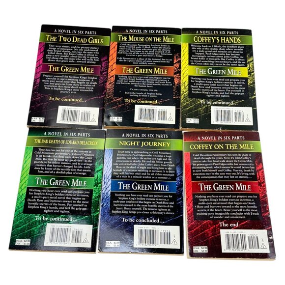 The Green Mile Lot 6 Book PB Serial Thriller Stephen King Complete 1 to 6 - Picture 2 of 15